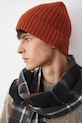 Czapka męska beanie prążkowana średniej grubości pomarańczowy RW25-CDM070