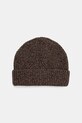 Czapka z domieszką wełny beanie melanżowa średniej grubości brązowy RW25-CDM705
