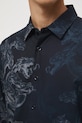 Koszula męska z kołnierzykiem klasycznym wzorzysta RW25-KDM300 granatowy