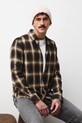 Koszula męska z kołnierzykiem klasycznym w kratę RW25-KDM804 brązowy RW25