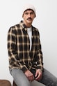 Koszula męska z kołnierzykiem klasycznym w kratę RW25-KDM804 brązowy RW25