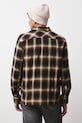 Odzież Koszula męska z kołnierzykiem klasycznym w kratę RW25-KDM804 brązowy