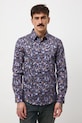 Koszula męska z kołnierzykiem klasycznym wzorzysta multicolor RW25-KDMA20
