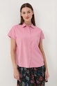 Medicine cămașă din amestec de in scurt roz RW25-KKD102
