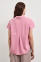 Koszula z domieszką lnu damska gładka różowy RW25-KKD102