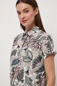 Koszula z domieszką lnu damska wzorzysta multicolor RW25-KKD102
