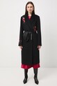Medicine płaszcz z domieszką wełny RW25-KPDB03 czarny RW25