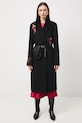 Medicine płaszcz z domieszką wełny RW25-KPDB03 czarny RW25