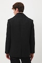 Odzież Płaszcz wełniany męski melanżowy RW25-KPM700 czarny