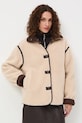 Kurtka damska ze sztucznego futerka beżowy RW25-KUD711