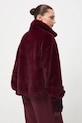 Odzież Kurtka damska z imitacji futerka RW25-KUD808 bordowy