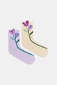 Skarpetki bawełniane damskie w kwiaty (2-pack) skarpetki długie multicolor RW25-LGD410