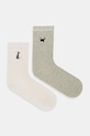 Skarpetki bawełniane damskie z ozdobnym haftem w koty (2-pack) skarpetki długie multicolor RW25-LGD617