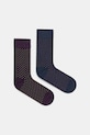 Skarpetki bawełniane męskie z drobnym wzorem (2-pack) drobny wzór multicolor RW25-LGM705