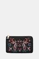 Medicine portamonete finta pelle fiore nero RW25-PFDA02