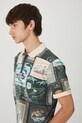 Polo bawełniane męskie z elastanem wzorzyste multicolor RW25.POM203