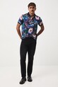 Polo bawełniane męskie z elastanem w kwiaty RW25-POM502 multicolor RW25
