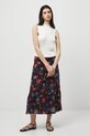 Spódnica damska midi z wiskozy wzorzysta RW25-SDD030 czarny RW25