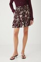 Spódnica damska mini z wiskozy wzorzysta RW25.SDD111 bordowy RS26