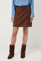 Spódnica damska mini z imitacji zamszu RW25-SDD402 beżowy RW25