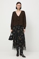 Spódnica damska midi wzorzysta RW25-SDD900 czarny RW25