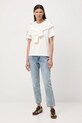 Jeansy bawełniane damskie mom fit z efektem sprania RW25-SJD040 niebieski RW25