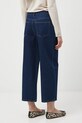 Odzież Jeansy bawełniane damskie wide leg z efektem sprania RW25-SJD312 granatowy