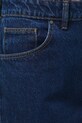 Jeansy bawełniane damskie wide leg z efektem sprania granatowy RW25-SJD312