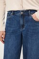 Jeansy damskie slouchy z efektem sprania granatowy RW25-SJD405