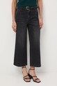 Jeansy bawełniane damskie wide leg z efektem sprania RW25-SJD409 czarny RW25