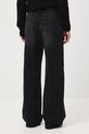 Odzież Jeansy bawełniane damskie wide leg z efektem sprania RW25-SJD509 czarny