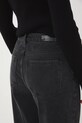 Bavlnené rifle wide leg s praným efektom čierna RW25-SJD600