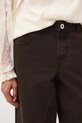 Jeansy bawełniane damskie wide leg gładkie brązowy RW25-SJD800