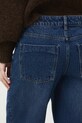 Jeansy damskie wide leg z efektem sprania granatowy RW25-SJD901