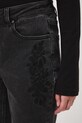Jeansy damskie slim z ozdobnym haftem czarny RW25-SJDA00