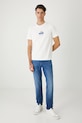 Jeansy męskie slim z efektem sprania niebieski RW25.SJM014