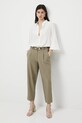 Spodnie damskie slouchy gładkie tkanina zielony RW25-SPD304