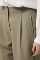 Spodnie damskie slouchy gładkie zielony RW25-SPD304