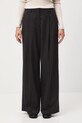 Spodnie z domieszką wełny damskie wide leg RW25-SPD500 szary RW25