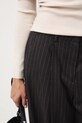 Spodnie z domieszką wełny damskie wide leg RW25-SPD500 szary