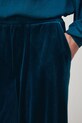 Spodnie damskie wide leg welurowe turkusowy RW25-SPDA03