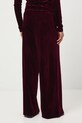Odzież Spodnie damskie wide leg welurowe RW25-SPDA03 bordowy