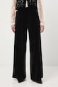 Odzież Spodnie damskie wide leg welurowe RW25-SPDA03 czarny