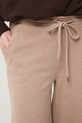 Spodnie dresowe damskie wide leg melanżowe beżowy RW25-SPDB03