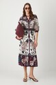 Sukienka damska midi z paskiem wzorzysta RW25.SUD105 multicolor RS26