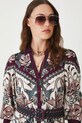 Sukienka damska midi z paskiem wzorzysta multicolor RW25.SUD105
