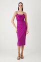 Sukienka damska midi gładka RW25-SUD205 fioletowy RW25