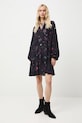 Sukienka damska mini z wiskozy wzorzysta RW25-SUD702 czarny RW25