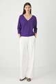Sweter damski ażurowy z wiskozą RW25-SWD020 fioletowy RW25