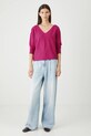 Sweter damski ażurowy z wiskozą RW25-SWD020 różowy RW25